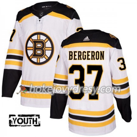 Dětské Hokejový Dres Boston Bruins Patrice Bergeron 37 Bílá 2017-2018 Adidas Authentic